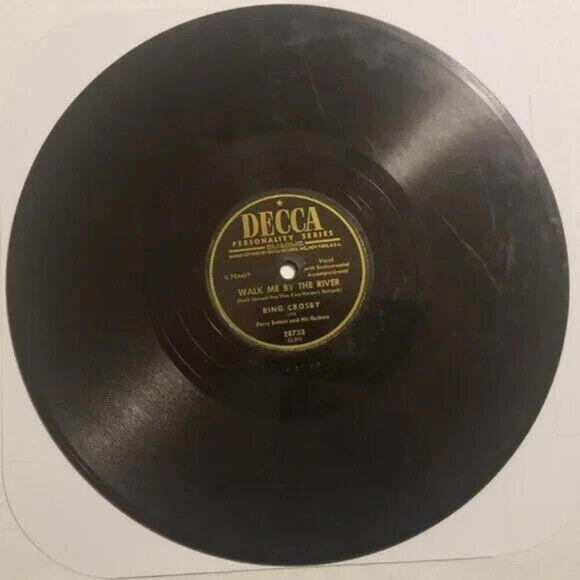 3/$25 Bing Crosby 78 RPM Walk Me By The River / Tenderfoot Decca 28733 - Picture 2 of 5
